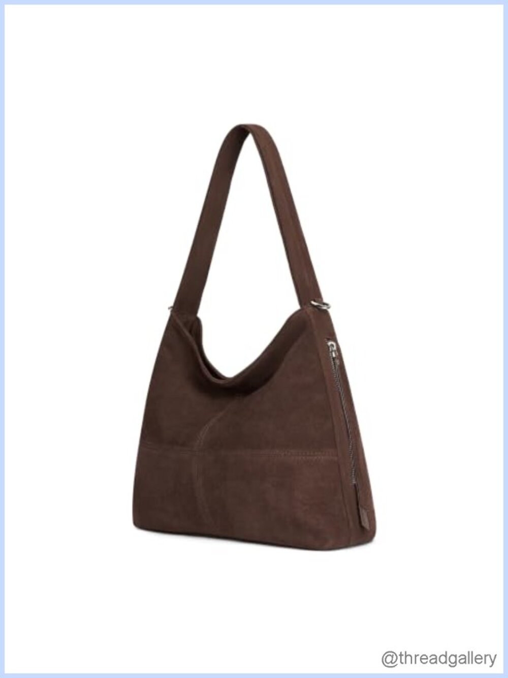 Genuine Suede Leather Hobo Bag Crossbody Tote with 2 Straps